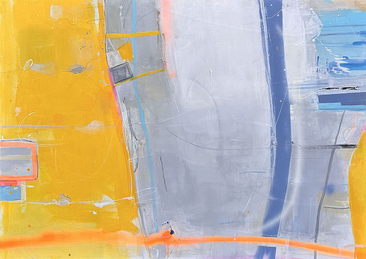 Abstract painting „Breakfast in Paris“ by Susanne Herbold